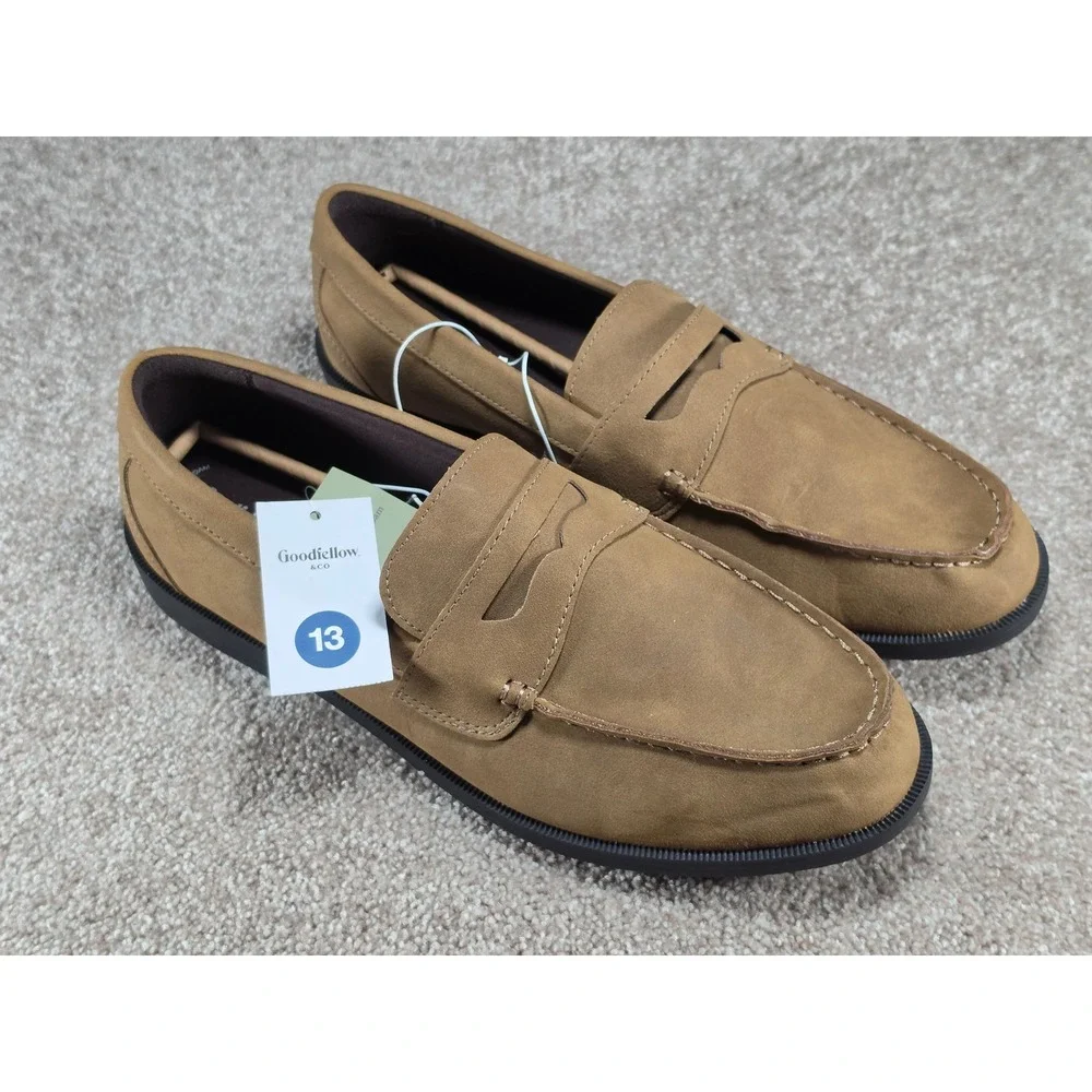 Goodfellow & Co Orson Men Brown Penny Loafers Memory Foam Shoes Size 13 NEW
